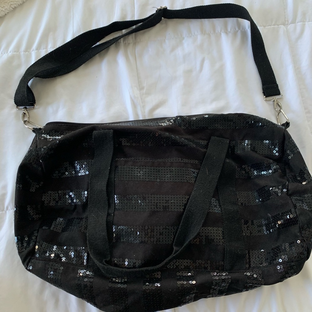 Black sparkly tote